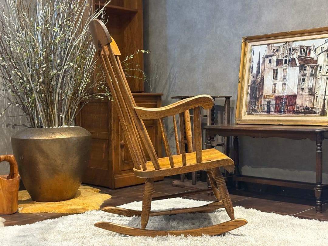 飛騨産業　キツツキマーク　ロッキングチェア　ヴィンテージ　アンティーク　SZ