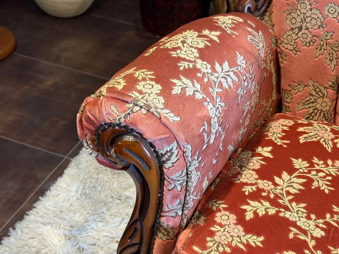 イタリア　アンティーク　ロココ　クラシック　鋲打　リベット　猫脚　金華山織　KG