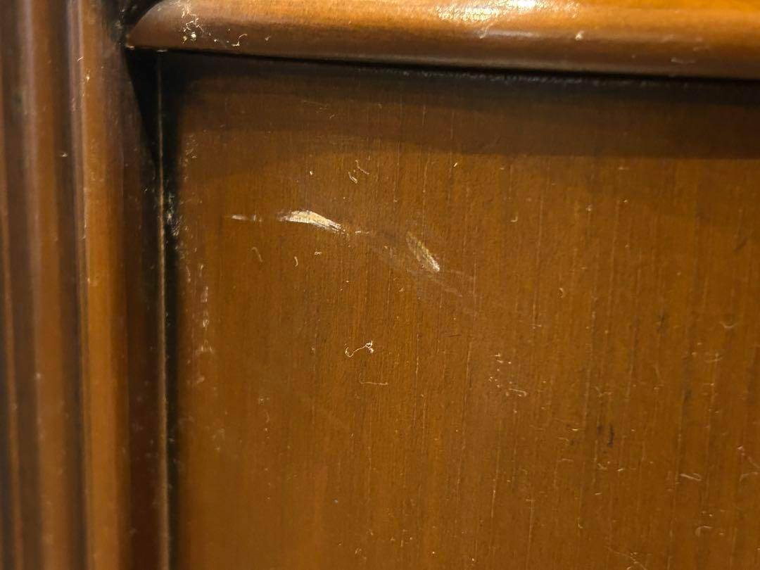 アンティーク　2段チェスト　ラウンドコンソール　クラシック　木彫　猫脚　GZ