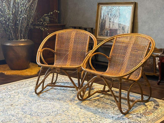 ラタン家具 籐家具 ラウンジチェア ローチェア アジアン ビンテージ nz