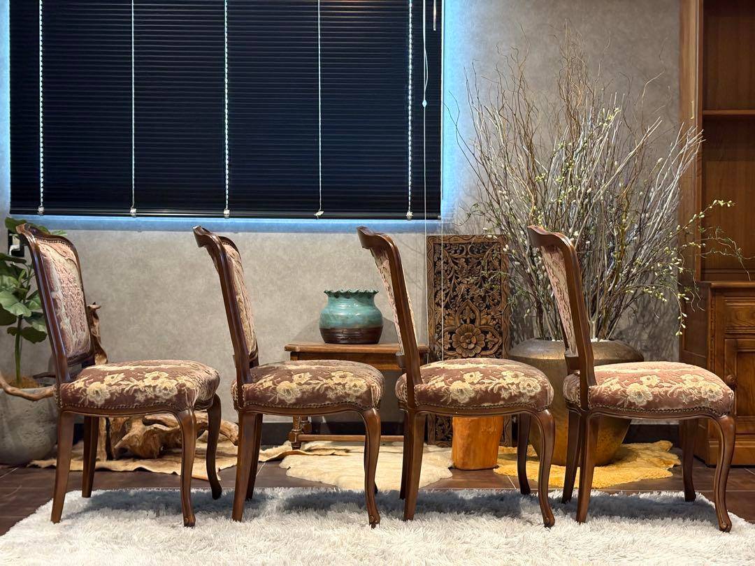 カリモク　karimoku 猫脚　クラシック　ダイニングセット　金華山織　IKG