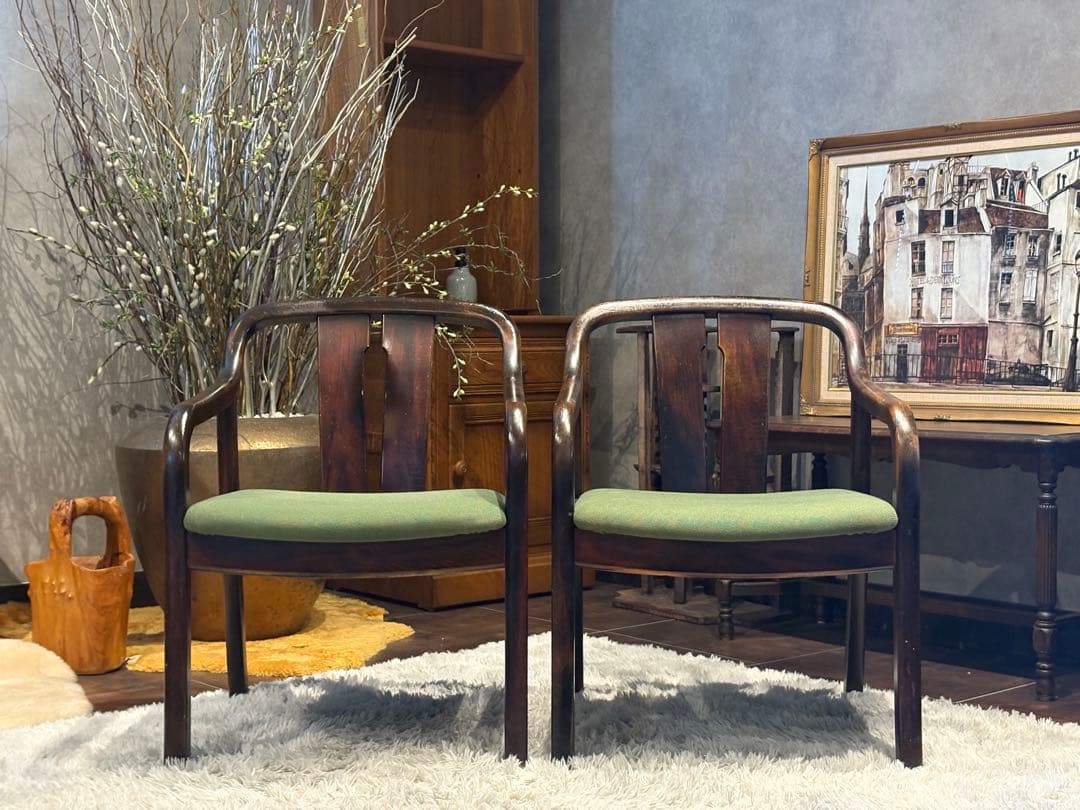 ②karimoku カリモク　アームチェア　ダイニングチェア　ビンテージ　IZ