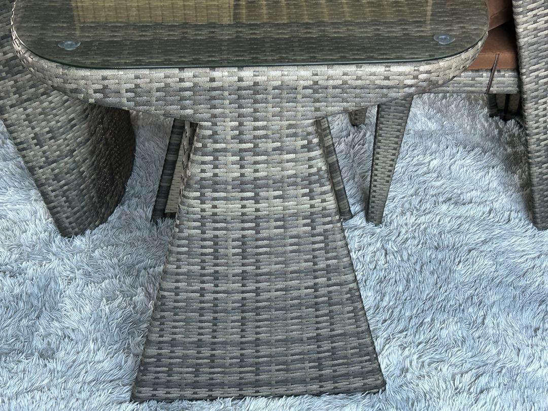 ラタンチェア　ガーデンテーブルセット　バルコニー　べランピング　コンパクト　RZ