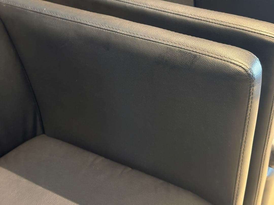 ②ブラック モダン 1人掛けソファ 1Pソファ 合皮レザー アンティーク SG