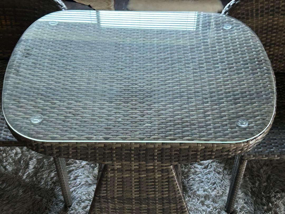 ラタンチェア　ガーデンテーブルセット　バルコニー　べランピング　コンパクト　RZ