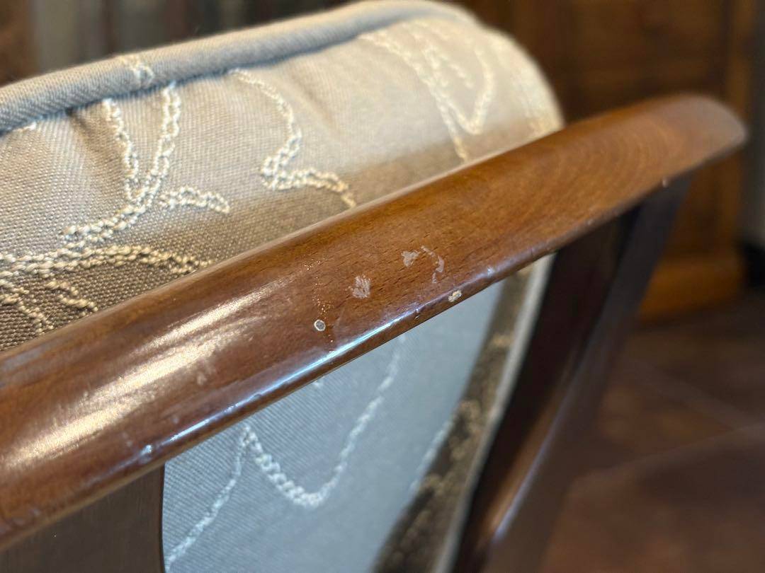 ①カリモク　karimoku アームチェア　アンティーク　ヴィンテージ