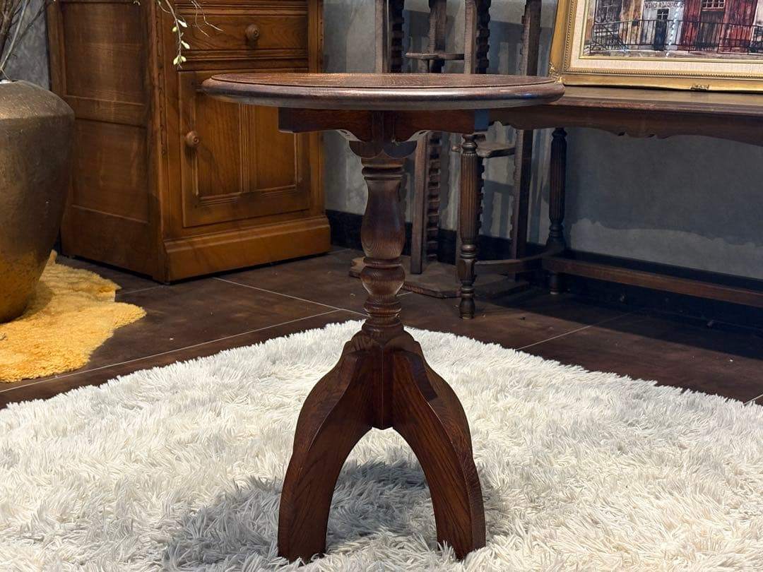 コーヒーテーブル サイドテーブル ナイトテーブル アンティーク 円卓 IG