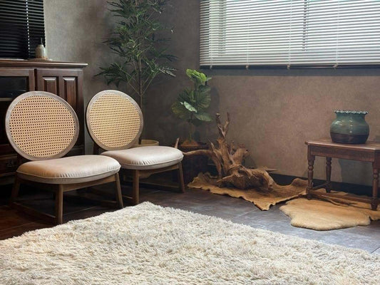 ラタン　ローチェア　カゴメ編み　韓国インテリア　モダン　座椅子　nYZ