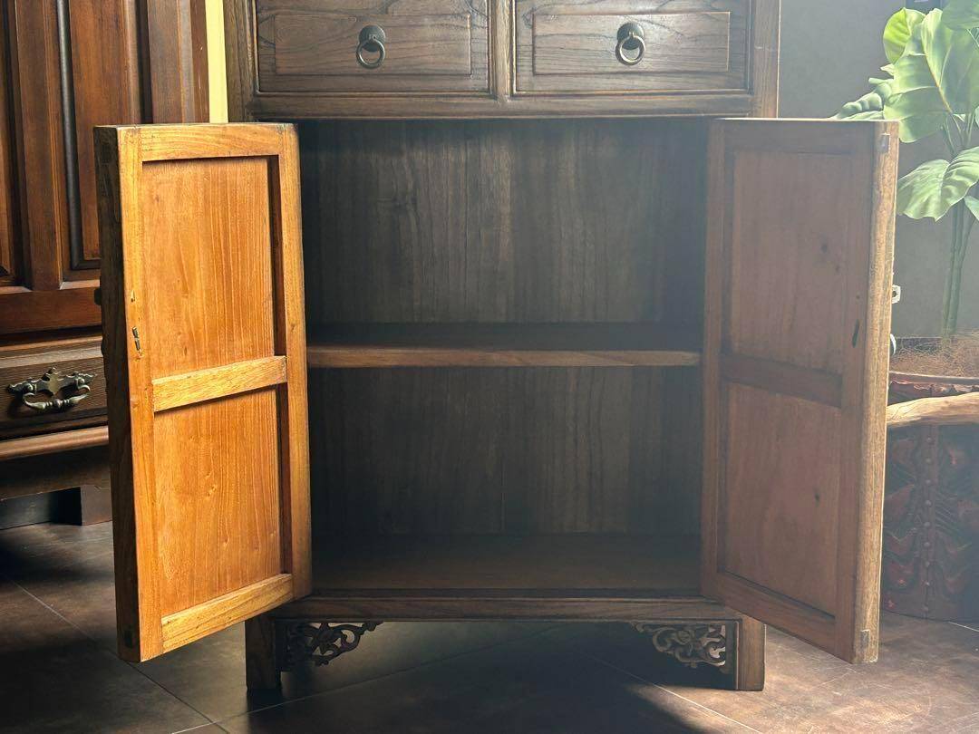 李氏朝鮮　アンティーク　キャビネット　無垢材　サイドボード　レトロ　棚　GH